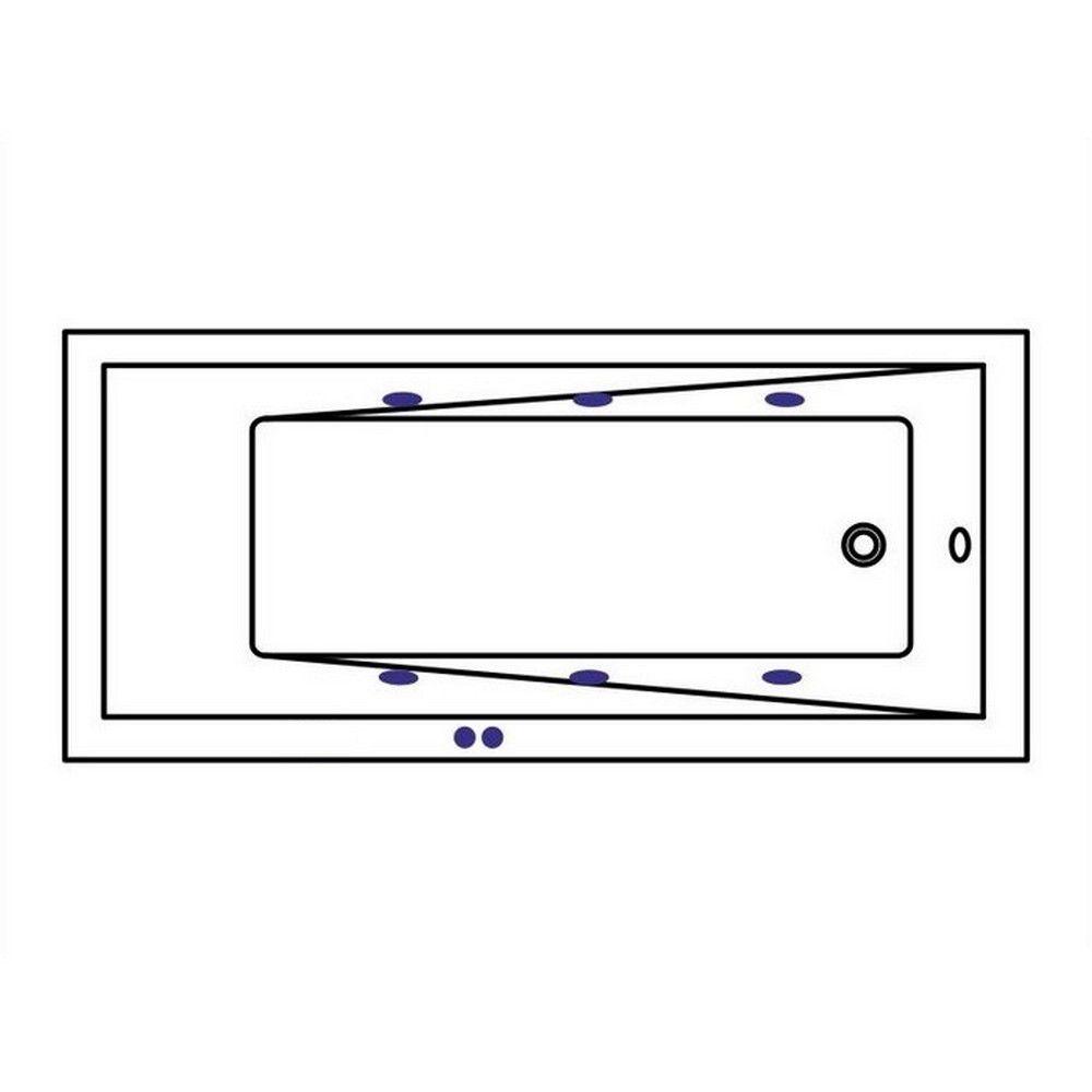 Прямоугольная акриловая  ванна WHITECROSS Wave 150x70 схема 14