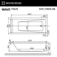 Прямоугольная акриловая ванна WHITECROSS Wave 170x70 схема 21