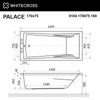 Акриловая ванна WHITECROSS Palace 170x75 с гидромассажем схема 16