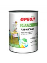 Эмаль Ореол, для внутренних и наружных работ, акриловая, глянцевая, черная, 1.9 кг