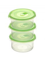 Контейнер пищевой пластик, 0.4 л, 7 см, 3 шт, в ассортименте, круглый, Полимербыт, Смайл, 4352001