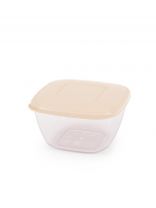 Контейнер пищевой пластик, 0.8 л, 13.5х13.5х8 см, бежевый, Альтернатива, М8788