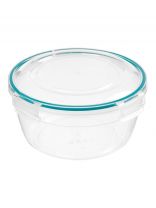 Контейнер пищевой пластик, 0.86 л, 15.3х15.3х8.5 см, прозрачный, круглый, герметичный, Homver, 221161418/02