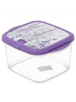 Контейнер пищевой пластик, 1.5 л, 15х15х10 см, квадратный, с клапаном, Полимербыт, Lavender, 439734400