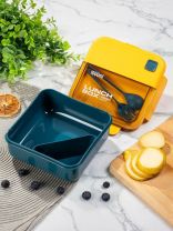 Контейнер ланч-бокс пластик, 1 л, 17х17х7.5 см, в ассортименте, квадратный, Y4-7822