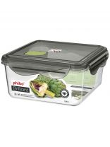 Контейнер пищевой пластик, 1.15 л, 8 см, квадратный, с клапаном, Бытпласт, Brilliant, 431179813