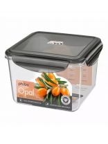 Контейнер пищевой пластик, 1.7 л, 16х16х11.1 см, черный, квадратный, Бытпласт, Opal, 433147313