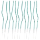 1502-6686 Свечи Волна бирюзов с подст 13см 12шт