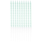 1502-6257 Свечи д/торта Бирюзов.,золото, серебро с подст 10см 10шт