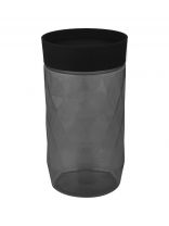 Банка для сыпучих продуктов, пластик, 1 л, 9.5х9.5х17.8 см, с крышкой, круглая, Plast team, Black, PT170210621