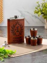 Фляга нержавеющая сталь, подарочный набор 6 предметов, Самый лучший, Y4-9066