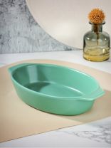 Форма для запекания керамика, 24.5х15х5.2 см, 0.75 л, овальная, бирюзовая, Daniks, Удовольствие, Y4-8720