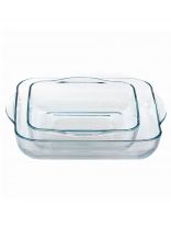 Набор форм для запекания жаропрочное стекло, 2 шт, 22х22, 28x28 см, 1.6, 3 л, квадратный, Borcam, 159028