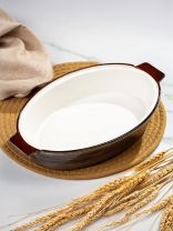 Форма для запекания керамика, 18.8х29.6х5.7 см, 1.2 л, овальная, Графит, Y4-9043