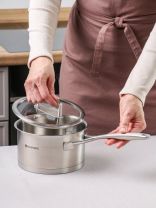 Ковш нержавеющая сталь, 1.9 л, крышка стекло, металлическая ручка, индукция, Daniks, Тахо, SD-064-16S