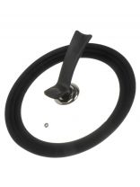 Крышка для посуды стекло, Daniks, кнопка силикон, черная, ручка боковой держатель, 24/26/28, GLM-242628