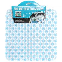 Коврик в раковину противоскользящий квадратный, пластик, 27х27 см, в ассортименте, Y3-694