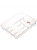 Лоток для столовых приборов 39х30х7 см, прозрачный, DDStyle, 14006