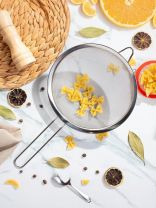 Сито металл, 22 см, с ободком и ручкой, Y4-3068