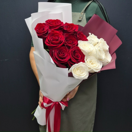 Букет бело-красный