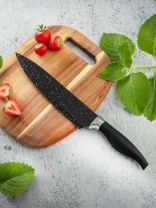 Нож кухонный Daniks, Гранит, шеф-нож, нержавеющая сталь, 20 см, рукоятка пластик, YW-A204-CH