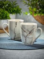 Набор кружек керамика, 2 шт, 360 мл, Белый мрамор, Daniks, Y4-8355