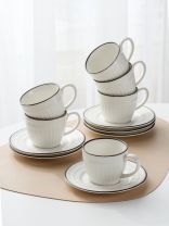 Набор чайный керамика, 12 предметов, на 6 персон, 220 мл, молочный, Классик, B060507