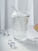 Стакан 380 мл, стекло, с трубочкой, прозрачный, B060530