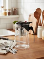 Чайник заварочный стекло, нержавеющая сталь, 0.7 л, с ситечком, с кнопкой, Mallony, Gung Fu, 004533