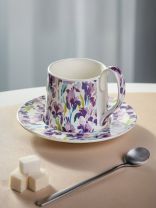 Чайная пара керамика, 2 предмета, на 1 персону, 220 мл, Французский шик, Ирисы, блюдце 15.5х1.7 см, B060327
