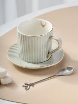 Чайная пара керамика, 3 предмета, на 1 персону, 180 мл, Вертикаль, B010408, в ассортименте