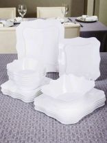 Сервиз столовый стеклокерамика, 19 предметов, на 6 персон, Резной край, 100-19