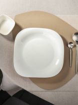 Тарелка обеденная, стеклокерамика, 26 см, квадратная, Белый Квадро, Daniks, FFP-115/NFP110T