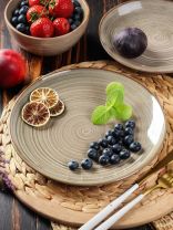 Тарелка обеденная, керамика, 26 см, круглая, Verde бежевый, Daniks, ST2155