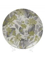 Тарелка обеденная, фарфор, 24 см, круглая, Blooming, Domenik, DMD235, зеленая