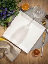 Блюдо керамика, квадратное, 25 см, белое, Грейс, Daniks, Y4-3739