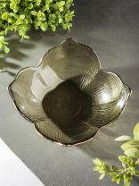 Блюдо стекло, фигурное, 20х16.5х6.5 см, с золотой отводкой, Лилия, A050012/Y4-11735