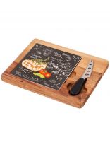 Набор для сыра, фарфор, бамбук, 25х20х2.5 см, 2 предмета, Lefard, Секретные ингредиенты, черный, 263-1187