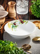 Салатник керамика, круглый, 18х5 см, 0.6 л, Олива, Daniks