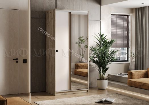 Шкаф-купе Альянс 1,0 м Кашемир, Дуб крафт серый