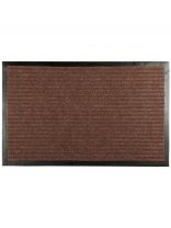 Коврик грязезащитный, 50х80 см, прямоугольный, полиэстер, ПВХ, ребристый, коричневый, 35-042/w