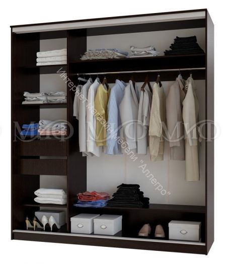 Шкаф-купе Альянс 2,0 м Графит, Дуб крафт