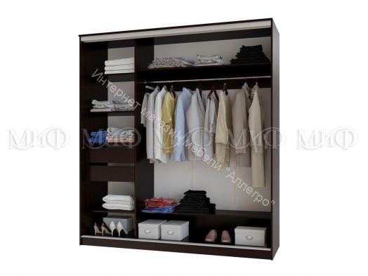 Шкаф-купе Альянс 2,0 м Графит, Дуб крафт