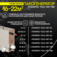 Парогенератор Steamtec TOLO KEY 180 - 18 кВт бюджетная серия