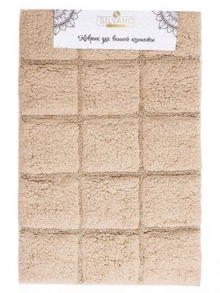 Коврик для ванной, 0.6х0.9 м, полиэстер, бежевый, Silvano, Аника