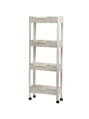 Полка универсальная, пластик, 4 секции, 38.5х16х97.5 см, на колесах, Y4-9242