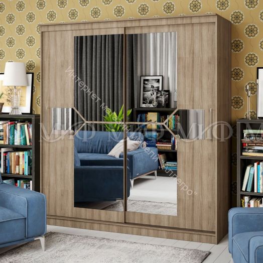 Шкаф-купе Элегант 2,0 м Ясень шимо тёмный
