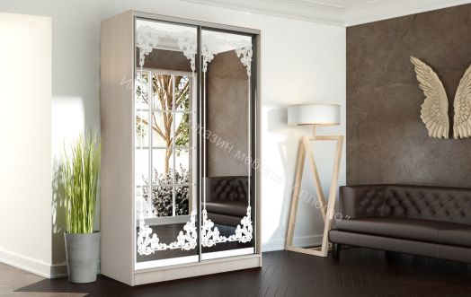 Шкаф-купе Тринити 4 (1,35 м) Сандал светлый