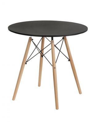 Стол обеденный 80х73 см, МДФ, черный, Фэшн, YTST-001d80-blk