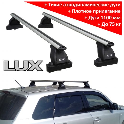 Багажник на крышу Suzuki Vitara 2015-..., Lux, аэродинамические дуги (53 мм)